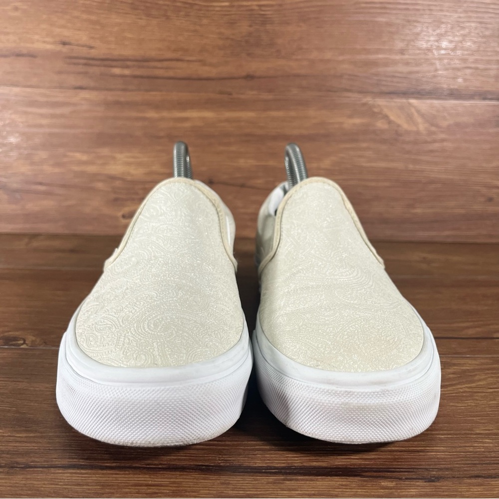 VANS Paisley Tan Leather Slip-On Shoes Sneakers Women’s Size 8.5 - Picture 6 of 11